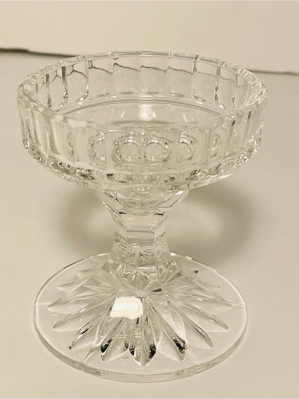 VTG Cut Crystal Fairy Lamp Pedestal Replacement Base Only 3.25" Rim, Poland